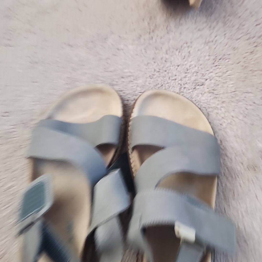 Zara Big Kids'/Women Leather Gray Sandals, Size 38/7.5, Excellent Used Condition - Picture 10 of 10